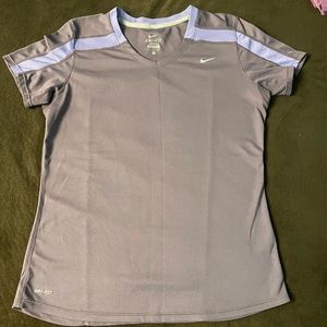Nike Running Dri-Fit purple short sleeve top, size medium